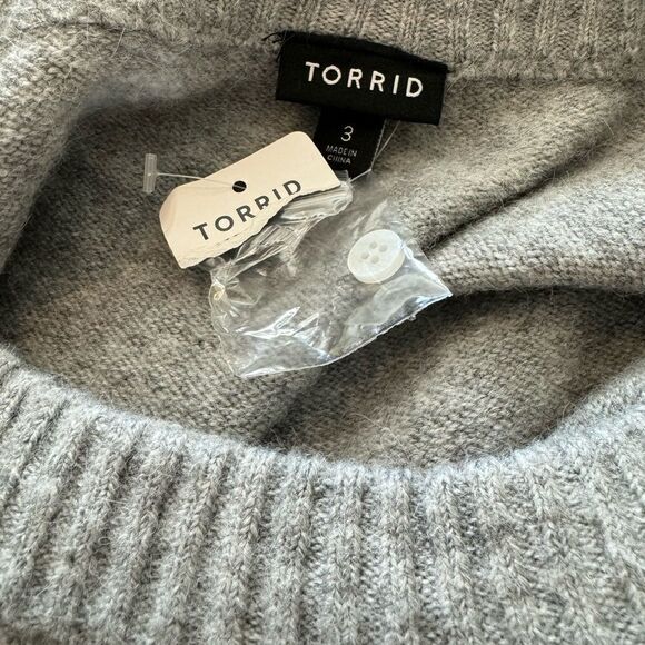 Torrid NWT Gray Lace Pullover Sweater Sz 3X - Picture 4 of 5